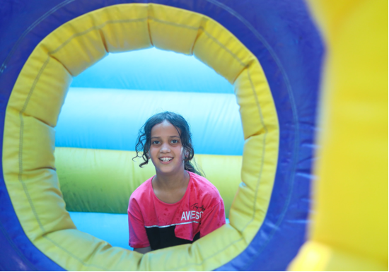"A child participating in summer camp activities. UNRWA (2021d)."